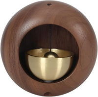 Magnetic Wooden Door Bell | Minimalist Desk/Table Bell with Hanging Metal Chime | No Battery Require