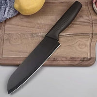 Lakshiv Enterprise Kitchen Knife Set with Chef Knife, Cleaver Knife and Utility Knife – Black Blades