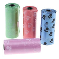 Dog Poop Bags Roll with Paw Print Design for Pet Waste Cleanup