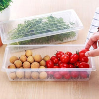 Lakshiv Enterprise Refrigerator Storage Container with Lid and Removable Base Tray, Transparent Plas