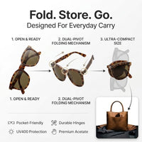 Lakshiv Enterprise Folding Sunglasses Black - Compact Portable UV400 Protection Foldable Sunglasses 