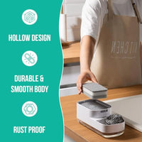 Lakshiv Kitchen Soap Dispenser with Sponge Holder, 400 ml ABS Plastic Liquid Soap Pump, Countertop D