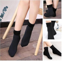 Lakshiv Enterprise Fleece Lined Ankle Socks for Winter Use, Solid Color Stretch Socks with Velvet In