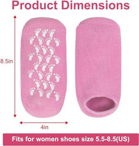 Gel Lined Moisturizing Foot Socks with Anti Slip Sole – Open Heel Design, Cotton Fabric, Pair for Wo