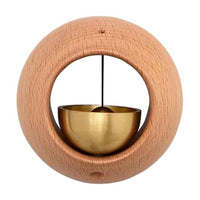 Magnetic Wooden Door Bell | Minimalist Desk/Table Bell with Hanging Metal Chime | No Battery Require