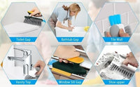 Cleaning Gap Brush with Scraper, Handheld Dual Action Scrub Brush for Tile Gaps Sink Edges Window Tr