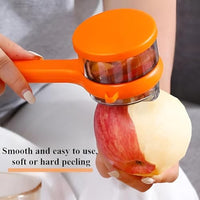 Vegetable Peeler with Peel Container | Handheld Fruit and Vegetable Peeling Tool with Built-in Colle