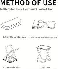 Lakshiv Enterprise Foldable Portable Stool with Carry Bag, Heavy Duty Metal Frame, Compact Folding C