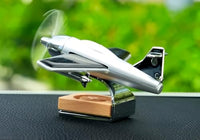 Lakshiv Solar Powered Airplane Car Air Freshener, 360° Rotating Propeller Dashboard Perfume Diffuser