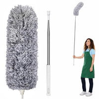 Microfiber Duster with Extendable Telescopic Handle and Bendable Head for Household Cleaning