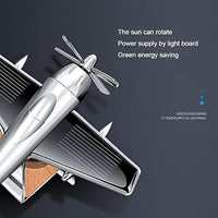 Lakshiv Solar Powered Airplane Car Air Freshener, 360° Rotating Propeller Dashboard Perfume Diffuser