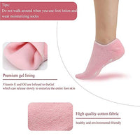 Gel Lined Moisturizing Foot Socks with Anti Slip Sole – Open Heel Design, Cotton Fabric, Pair for Wo