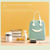 Lakshiv Enterprise Insulated Lunch Bag with Zipper Closure, Smiley Face Design, Carry Handle, 24 x 1