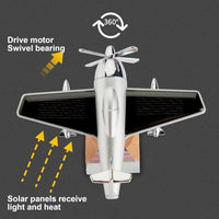 Lakshiv Solar Powered Airplane Car Air Freshener, 360° Rotating Propeller Dashboard Perfume Diffuser