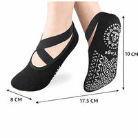 LAKSHIV Yoga Grip Socks for Women with Anti-Slip Sole & Cross Strap Design | Non-Slip Socks for Yoga