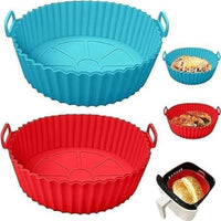 Air Fryer Silicone Liner Round Shape with Handles – Reusable Flexible Silicone Cooking Bowl – Multip