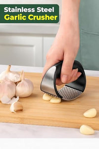 Garlic Crusher Stainless Steel Press Rocker Design Easy Hand Operation for Garlic Mincing