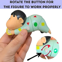 Wind-Up Crawling Toy Figure with Rotating Side Knob and Boxed Packaging