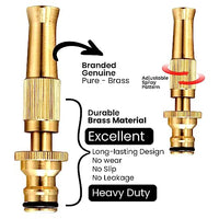 Brass Water Nozzle Spray with Adjustable Twist Control for Garden Hose Pipe
