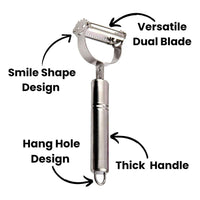 Julienne & Vegetable Peeler Stainless Steel Handheld Slicer with Dual Blade Design