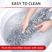 Microfiber Duster with Extendable Telescopic Handle and Bendable Head for Household Cleaning