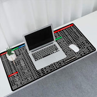 Large Desk Mouse Pad with Printed Keyboard Shortcut Reference, Extended Size Desk Mat for Keyboard a