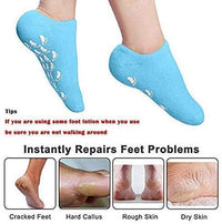 Gel Lined Moisturizing Foot Socks with Anti Slip Sole – Open Heel Design, Cotton Fabric, Pair for Wo