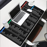 Large Desk Mouse Pad with Printed Keyboard Shortcut Reference, Extended Size Desk Mat for Keyboard a