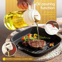 Lakshiv Enterprise Oil Dispenser Bottle with Handle, Gravity Lid Pouring Design, Glass Oil Bottle fo