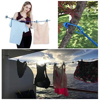 Portable Elastic Clothesline with Metal Clips, Adjustable Rope Design for Indoor and Outdoor Drying