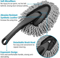 Car Interior Microfiber Duster Brush with Handle for Dashboard Seats Air Vents