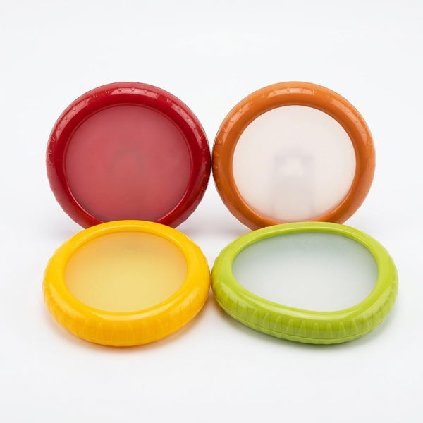 Lakshiv Enterprise Silicone Stretch Lids Set of 4, Reusable Airtight Food Covers for Bowls, Cups, Fruits, Vegetables and…