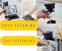 Lakshiv Kitchen Soap Dispenser with Sponge Holder and Brush Organizer, Stainless Steel Sink Caddy wi