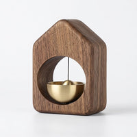 Magnetic Wooden Door Bell | Minimalist Desk/Table Bell with Hanging Metal Chime | No Battery Require