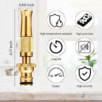 Brass Water Nozzle Spray with Adjustable Twist Control for Garden Hose Pipe