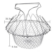 Lakshiv Stainless Steel Folding Frying Basket with Handle, Deep Frying Basket for French Fries, Chic