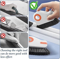 2-in-1 Groove Cleaning Brush with Built-in Scraper, Handheld Seam and Gap Cleaning Brush, PP Handle 