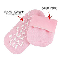 Gel Lined Moisturizing Foot Socks with Anti Slip Sole – Open Heel Design, Cotton Fabric, Pair for Wo