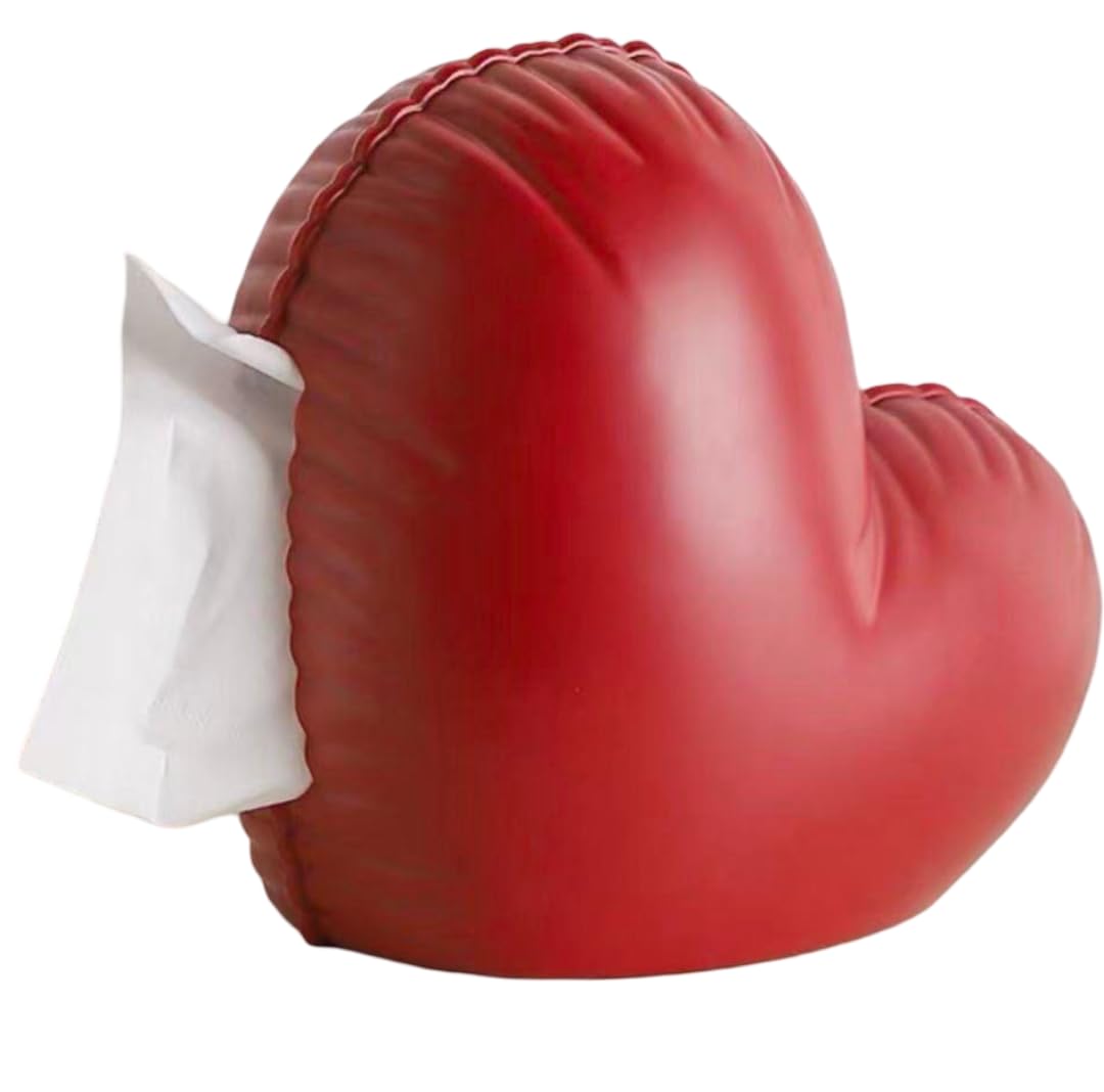 Heart Shaped Tissue Box Tissue Dispenser for Living Room, Office Desk & Bedroom, Decorative Tissue Box Cover Holder for…