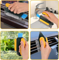 Cleaning Gap Brush with Scraper, Handheld Dual Action Scrub Brush for Tile Gaps Sink Edges Window Tr