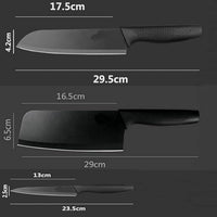 Lakshiv Enterprise Kitchen Knife Set with Chef Knife, Cleaver Knife and Utility Knife – Black Blades