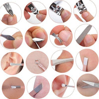 16 in 1 Manicure Pedicure Grooming Kit with Nail Clippers Scissors Cuticle Tools Set in Foldable Sto