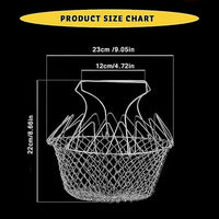 Foldable Wire Mesh Cooking Basket for Frying Boiling Draining and Rinsing – Stainless Steel Multi-Pu