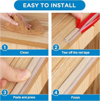 Transparent Table Edge Protector Strip with Self-Adhesive Backing for Furniture Corners and Edges