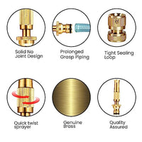 Brass Water Nozzle Spray with Adjustable Twist Control for Garden Hose Pipe