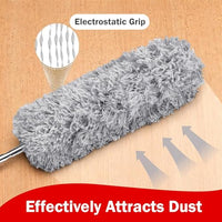 Microfiber Duster with Extendable Telescopic Handle and Bendable Head for Household Cleaning