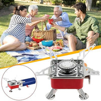 Lakshiv Portable Camping Gas Stove with Piezo Ignition, Folding Metal Support Arms, Compact Outdoor 