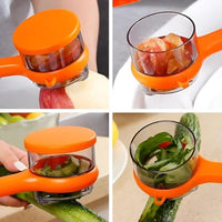 Vegetable Peeler with Peel Container | Handheld Fruit and Vegetable Peeling Tool with Built-in Colle