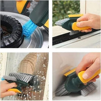 Cleaning Gap Brush with Scraper, Handheld Dual Action Scrub Brush for Tile Gaps Sink Edges Window Tr