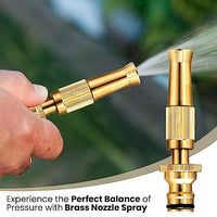 Brass Water Nozzle Spray with Adjustable Twist Control for Garden Hose Pipe